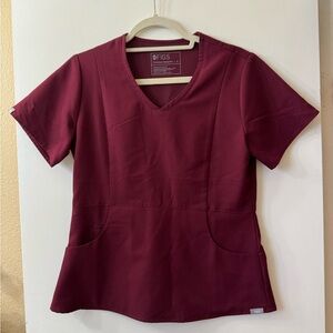 Figs Burgundy Scrub Top